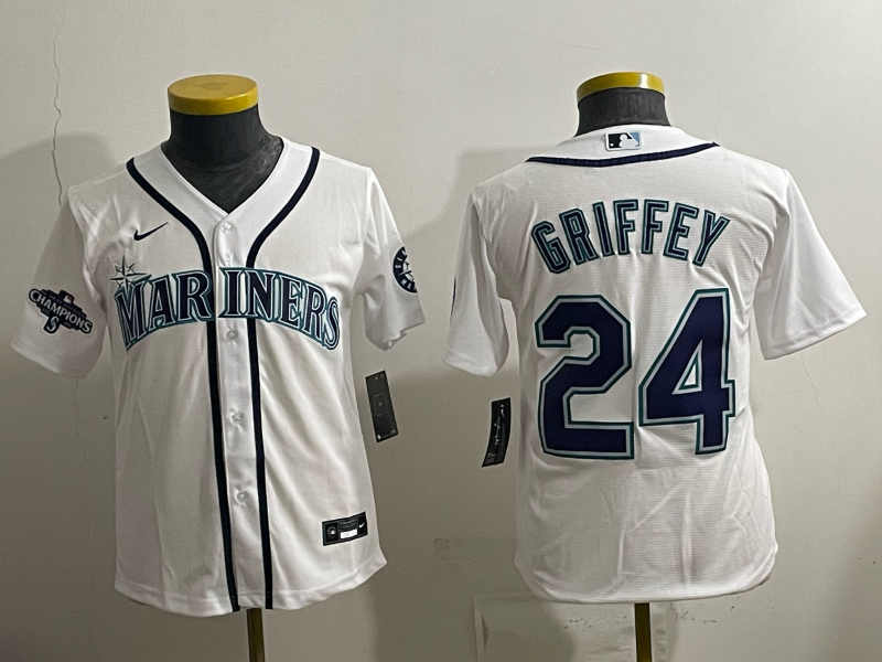 youth 2026 Seattle Mariners #24 Griffey white Nike MLB Jersey 004->youth mlb jersey->Youth Jersey